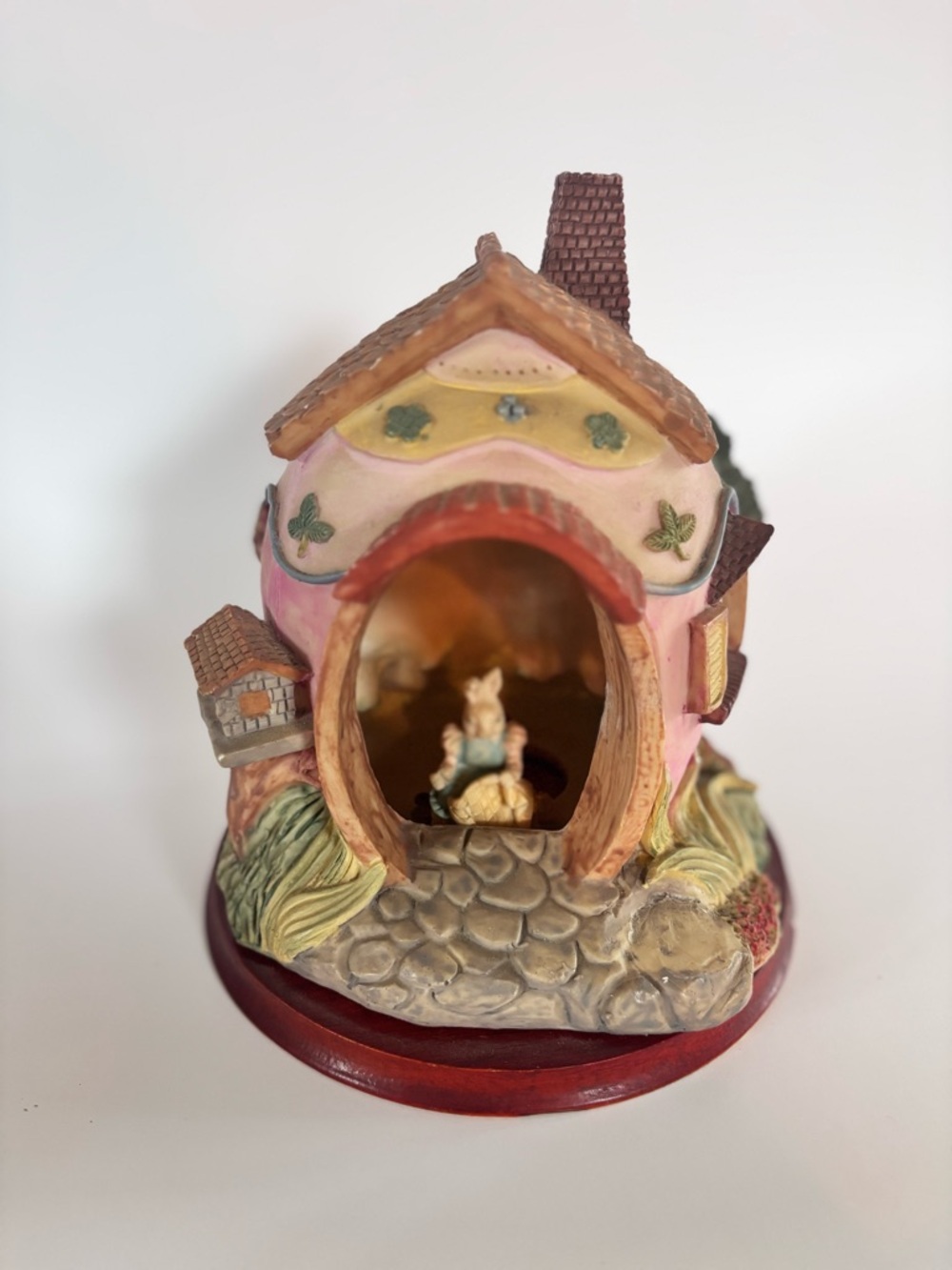 Bunny Cottage Tealight Holder House Figurine Easter Decor